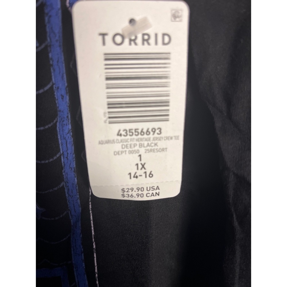 NWT Torrid Aquarius Classic‎ Fit Crew Tee 1X - Picture 7 of 8